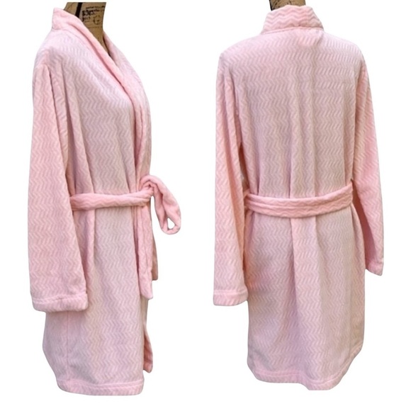 Calvin Klein Women’s Knee High Robe Soft Pink Belted Tie Waist, XS/S NWOT - Picture 1 of 9